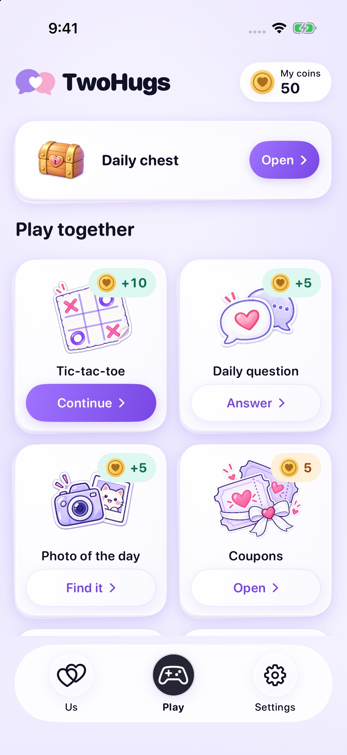 TwoHugs daily activities and games for couples